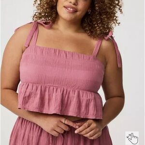 NWT Torrid Mauve Ruffle Tank Top